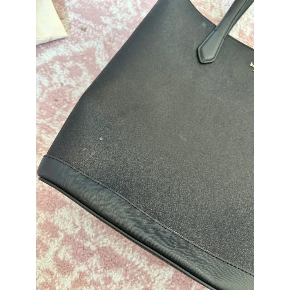 Kate Spade New York Black Saffiano Leather Tote Bag Shoulder Purse WKRU7098 - Picture 2 of 5